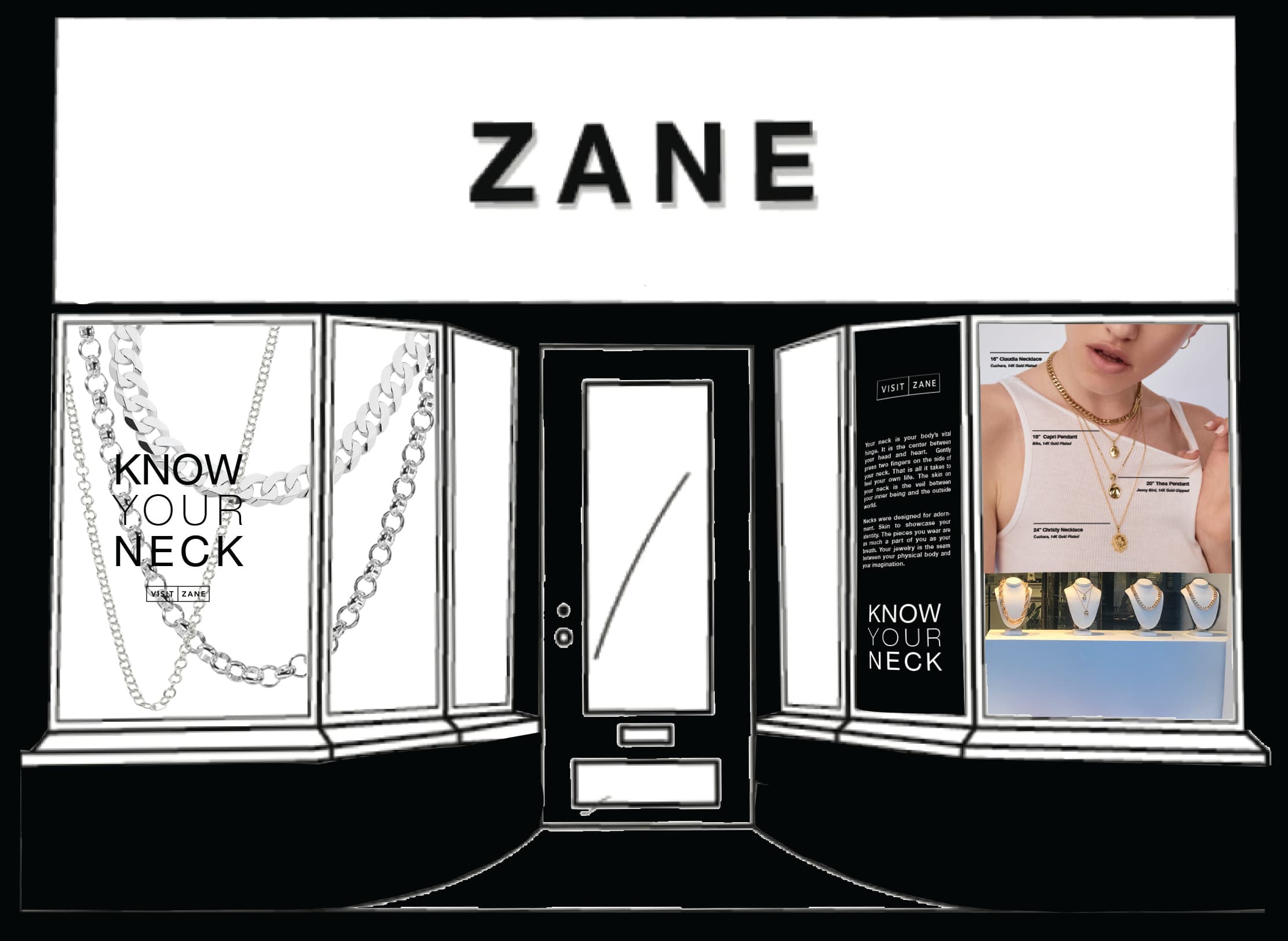ZANE 'Know Your Neck' storefront concept — Queen Street West