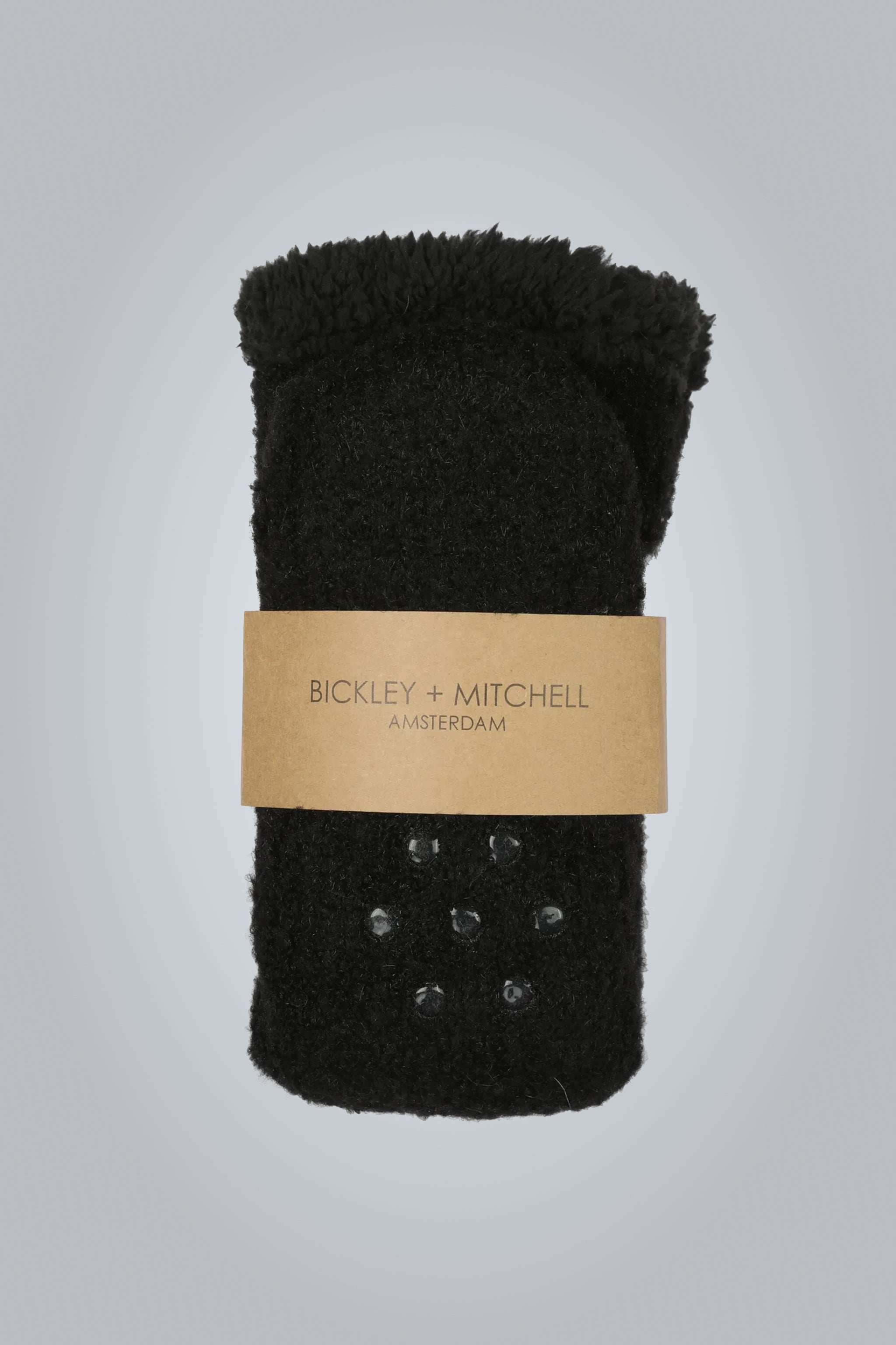 BOUCLÉ  | KNITTED SLIPPER SOCKS | 59% POLY / 29% ACR/ 9% WOOL/3% ELSN. Lining 100% POLY | BLACK