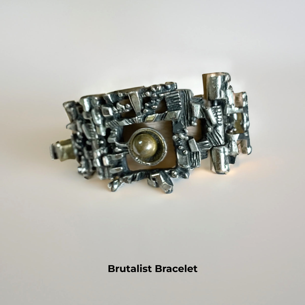 Brutalist Bracelet | Pewter and Brass | Robert Larin