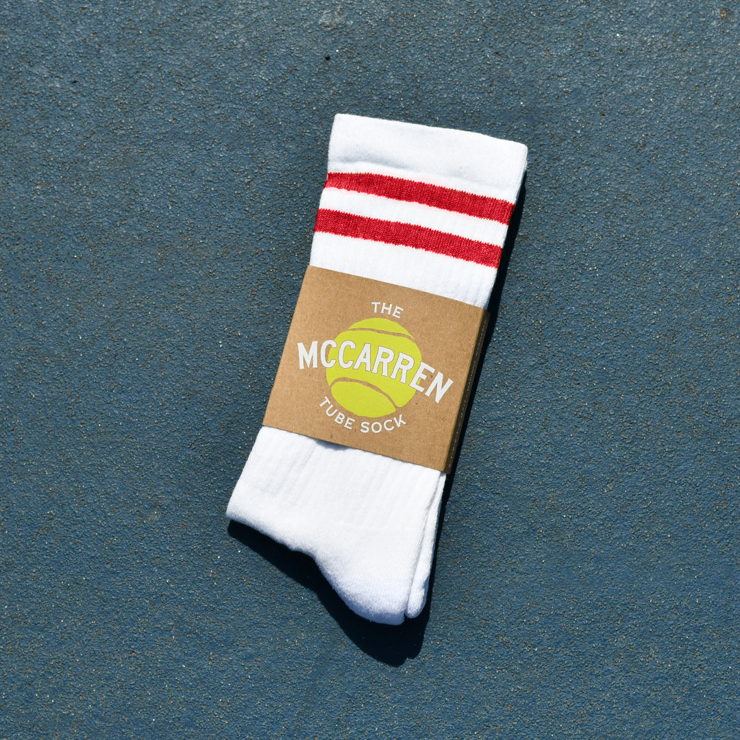McCarren | Tube Socks | Red | Recycled Eco-Cotton | Large
