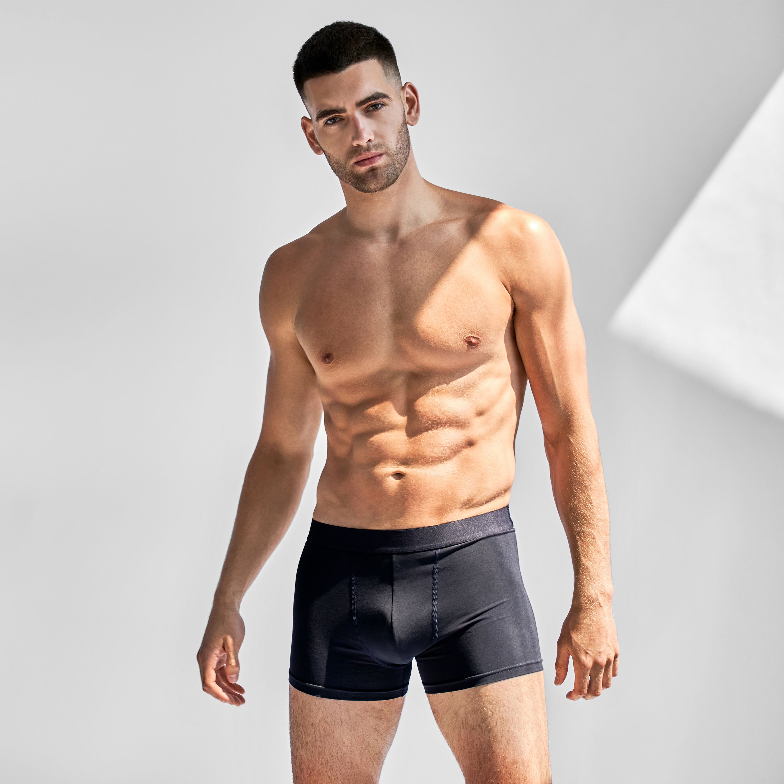 Dakr Navy boxer Shorts for men, 3-pack, made of poplin - Bread & Boxers