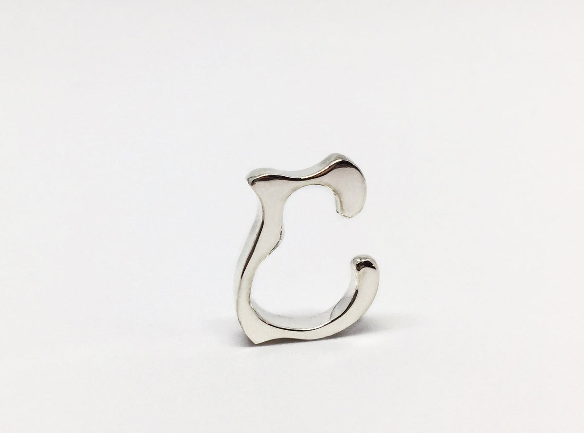 E Ring | Cuff | Sterling Silver | Large