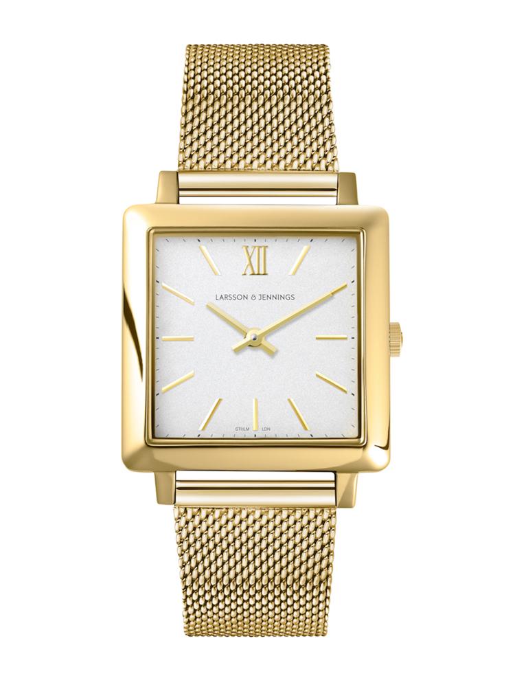 Norse | 34mm | Polished Gold : White | Gold Milanese