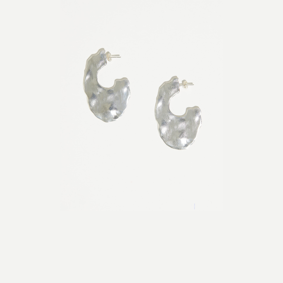 Large Oval Hoops | Rhodium Dipped