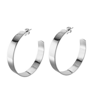 Large Liberty Hoops Silver