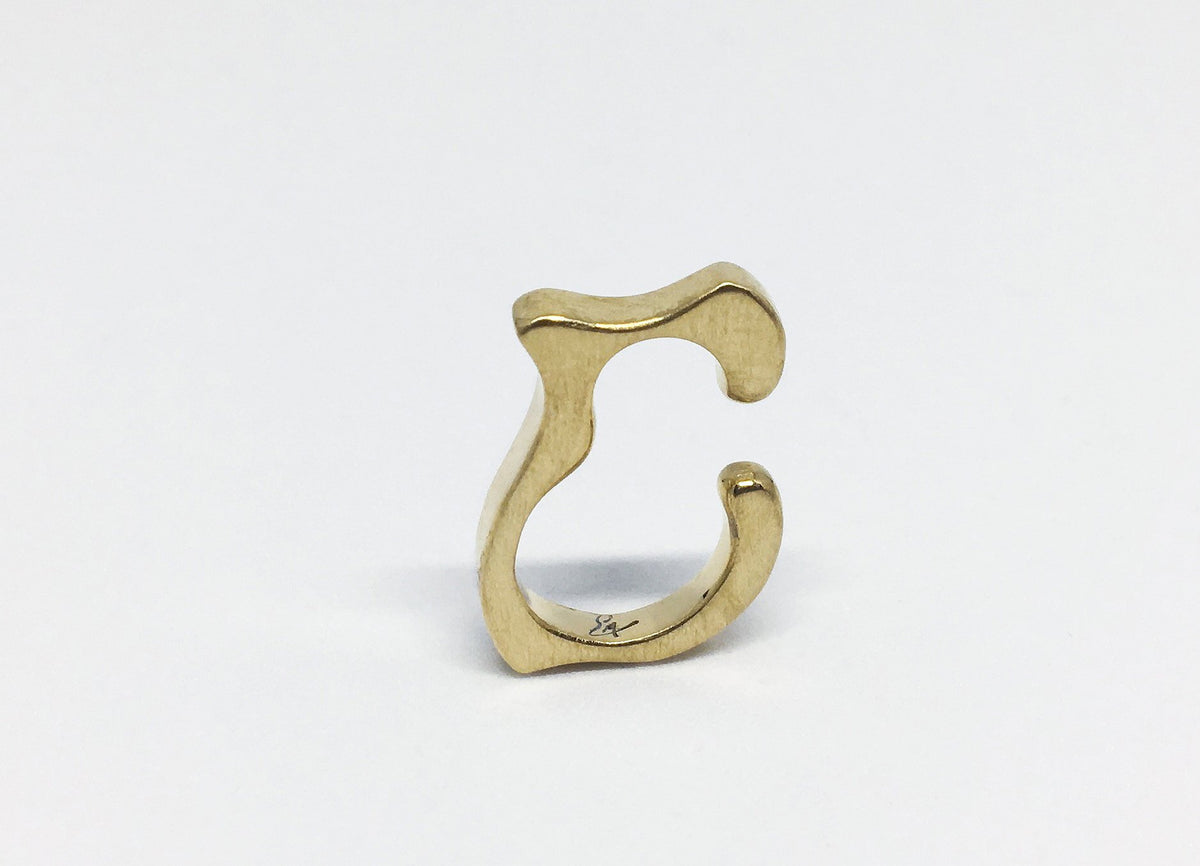 E Ring | Large | Brass