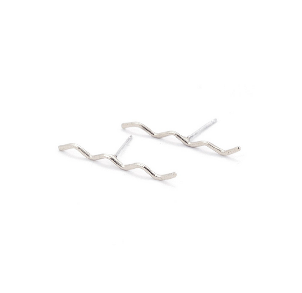 Long Wave Studs | Sterling Silver
