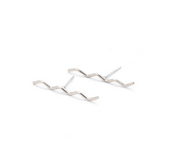 Long Wave Studs | Sterling Silver