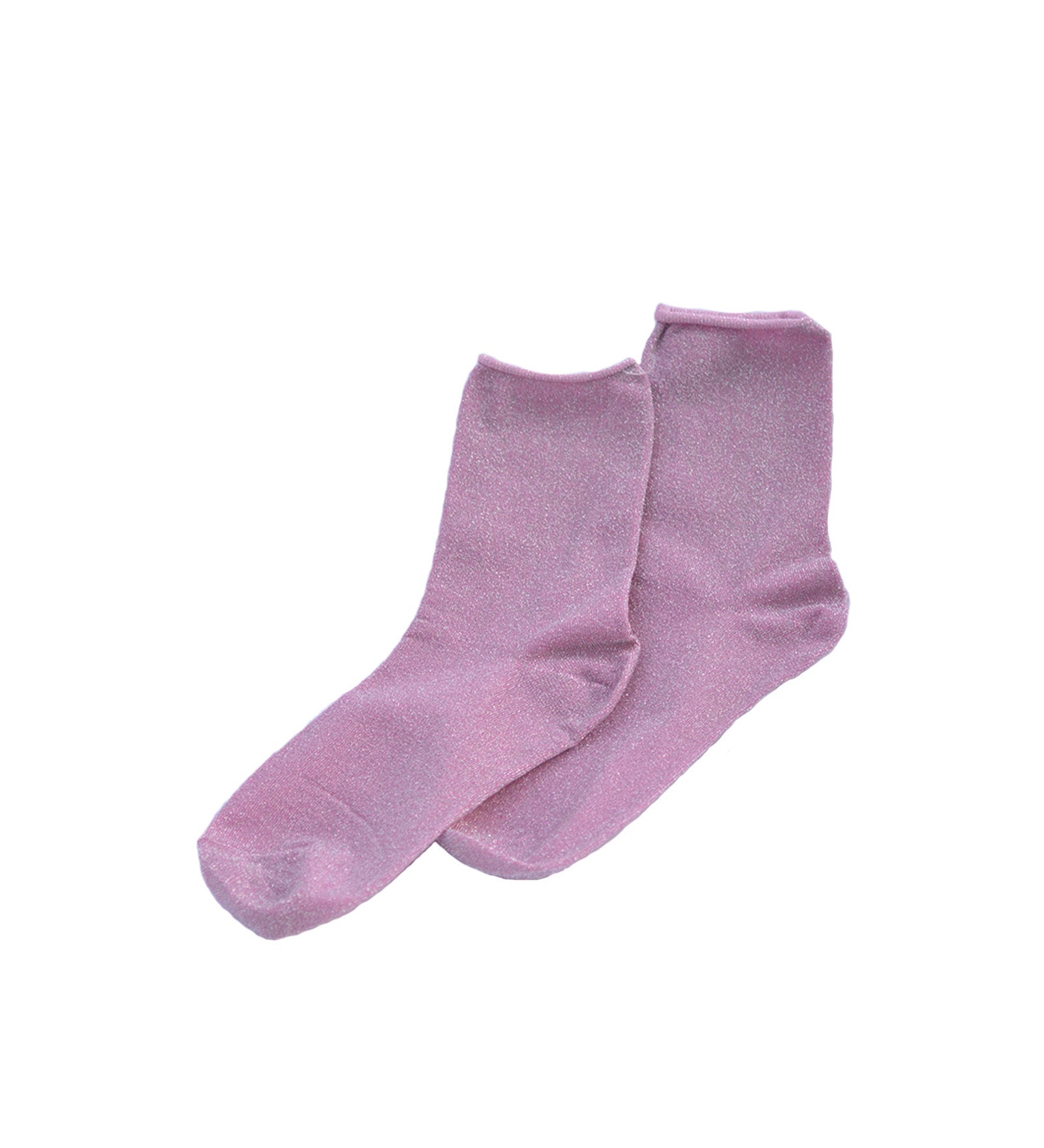 Rolled Shimmer Socks, Lilac