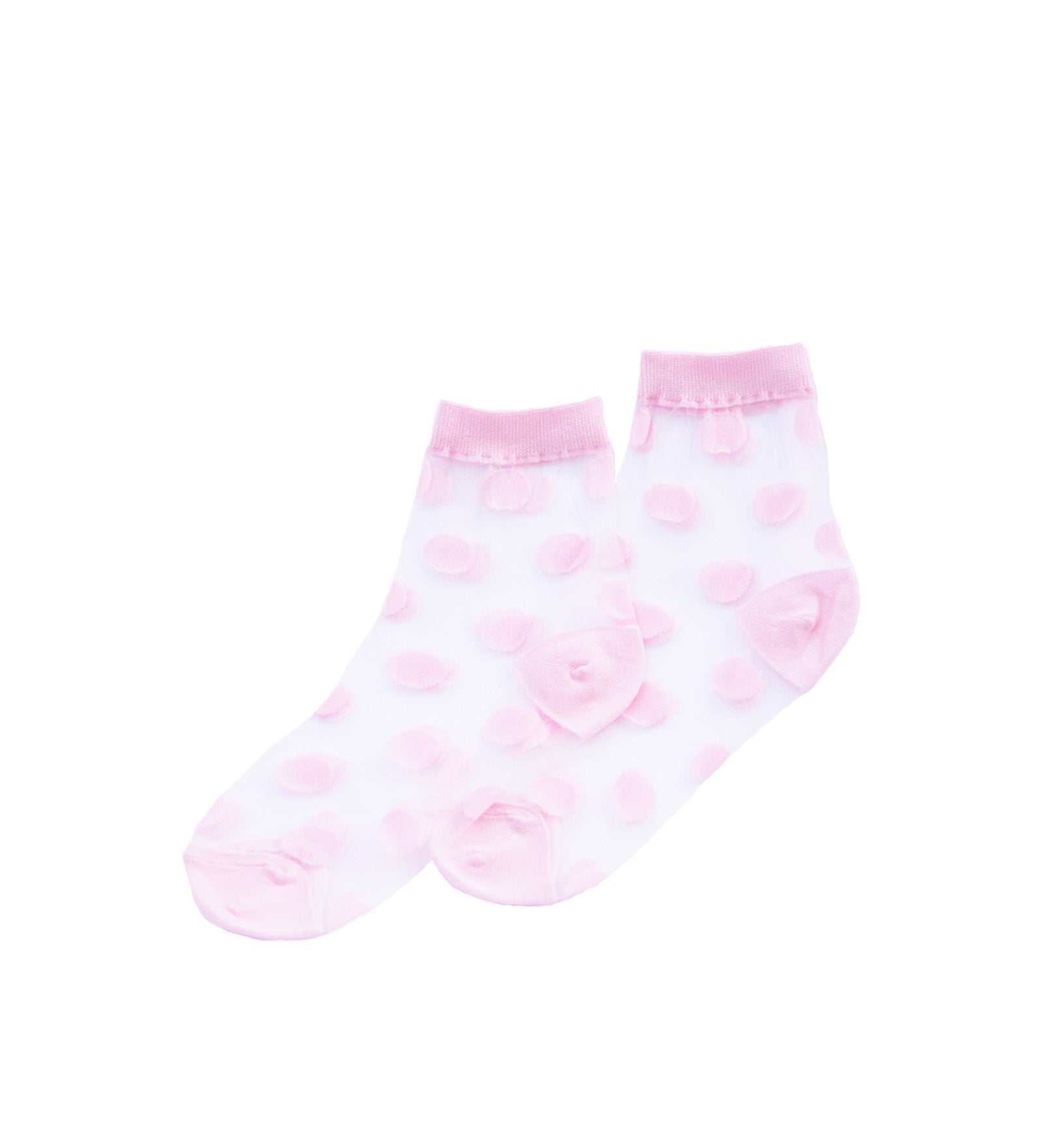 Mesh Polka Dot Socks, Pink